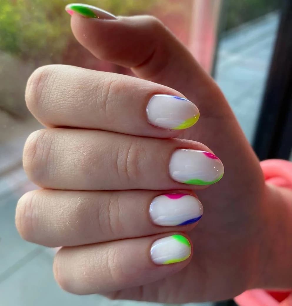 French, Wielokolorowe, Nail Lash Time, wielokolorowe, Warszawa Żoliborz